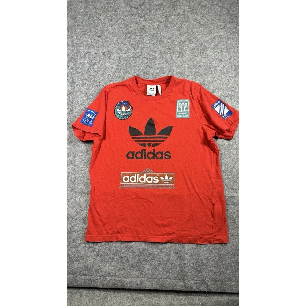 Vintage Adidas Originals Tee T Shirt Multiple Logos Size Large